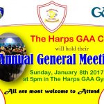 The Harps GAA Club’s AGM is on this Sunday – January 8th 2017 🗓